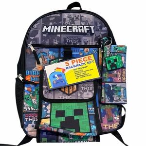 BIOWORLD Minecraft Creeper 5 Piece Backpack